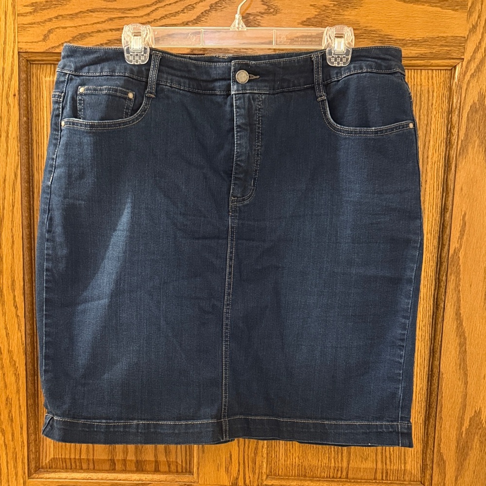 Charter Club Dark Blue Denim Pencil Skirt
